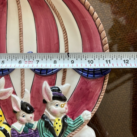 Fitz & Floyd Ballooning Bunnies Serving Tray - Picture 8 of 10